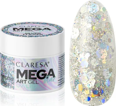 Produktbild von Claresa Megastar Art Gel - Silberflicker - 10G