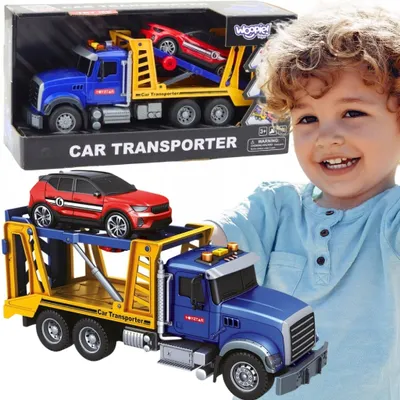 Obrázok produktu pre WOOPIE Odťahovka Nákladné auto Transportér s autíčkom Svetlo Zvuk Mierka 1:14
