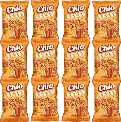 Produktbild von Chio Ready Made Popcorn Toffee Karamell 12er Pack (12x120g Packung) + usy Block