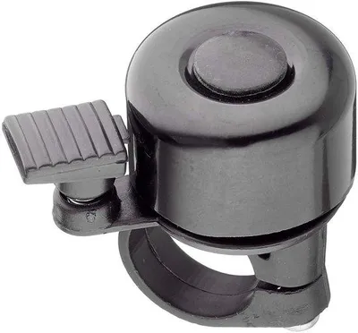 Produktbild von Ibenzoa® Mini-Fahrradklingel – schwarz, laut & klarer Klang, Stahlgehäuse mit Kunststoff-Klemme Ø 22,2 mm, 40 g, für Citybike & Mountainbike