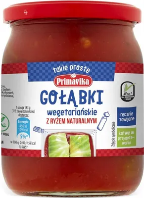 Obrázek produktu pro Gołąbki Wegetariańskie z Ryżem Primavika 480 g