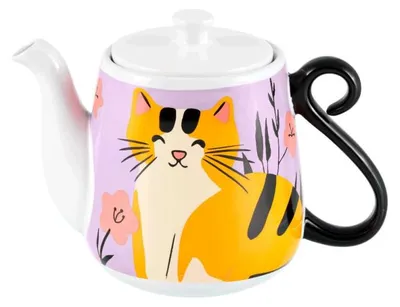 Katzen-Teekanne aus Keramik, 500 ml, 16x12x13 cm