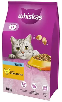 Produktbild von Whiskas Hühnerfutter für kastrierte, ausgewachsene Katzen, 14 kg