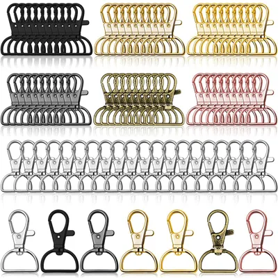 80 Drehverschluss-Clips, Schlüsselanhänger-Haken, D-Ring, 2,54 cm