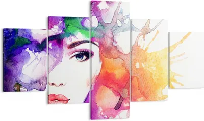 Produktbild von Bild auf Leinwand - Leinwandbild - Frau Abstraktion - 125x70cm - Wand Bild - Wanddeko - Wandbilder - Leinwanddruck - Bilder - Kunstdruck - Wanddekoration - Leinwand bilder - Wandkunst - EA125x70-3689