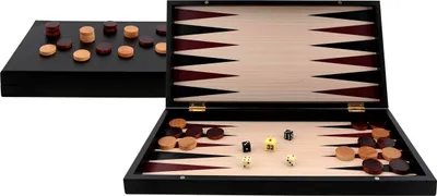 Productafbeelding van Backgammon spel zwart, compact, voor spelletjesavond