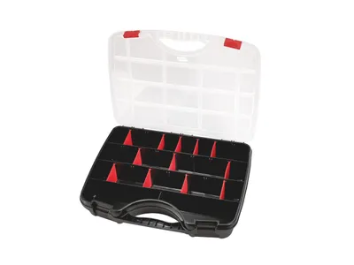 Produktbild von Parat 5853000391, Werkzeugkasten, Polypropylen, Schwarz, Rot, Transparent, 460 mm, 80 mm, 355 mm