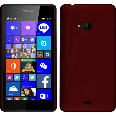 Produktbild von PhoneNatic Case kompatibel mit Microsoft Lumia 540 Dual - Hülle rot gummiert Hard-case + 2 Schutzfolien