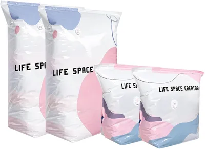 Obrázok produktu pre Vákuové vaky bez pumpičky – sada 4 kusov – Bez pumpičky – Vákuové obalové vaky na oblečenie a prikrývky – 100 x 80 x 38 cm