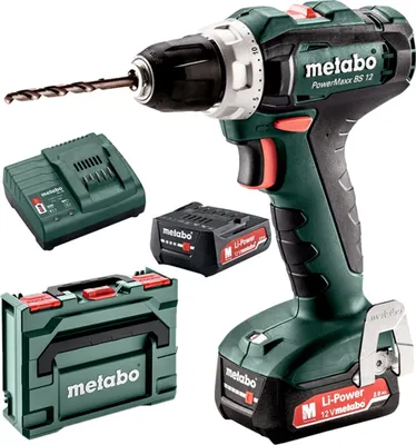 Produktbild von Metabo POWERMAXX BS 12, Handbohrmaschine, Ohne Schlüssel, Schwarz, Grün, Rot, Silber, 1 cm, 1400 RPM, 1,8 cm