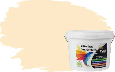 Produktbild von RyFo Colors Silikonharz Fassadenfarbe Lotuseffekt Trend Orangetöne Vanilla 3l - bunte Fassadenfarbe, weitere Orange Farbtöne und Größen erhältlich, Deckkraft Klasse 1