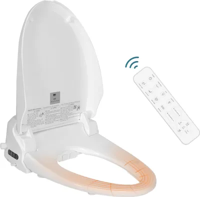 Obrázek produktu pro Puluomis WC sedátka Elektrické WC sedátko s dálkovým ovládáním, automatické WC víko Smart ve tvaru D s automatickým spouštěním, bílé, dlouhé