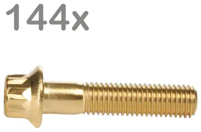 Produktbild von 144 Felgenschrauben M7x32 Stahl goldlook für BBS Rial Schmidt O.Z. Dynatech Carline Felgen