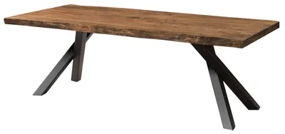 Immagine prodotto di MASSIVMOEBEL24 | Tavolo da pranzo in legno di sheesham 200x100x76 verniciato naturale / gambe ad A antracite matt FREEFORM 5