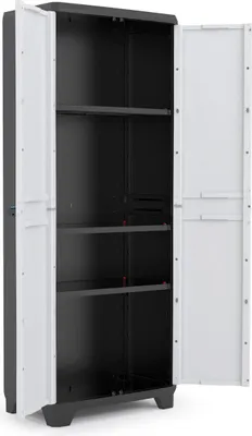 Produktbild von KIS Kis Linearer Lagerschrank hoch 68x173x39 cm - Grau/Schwarz