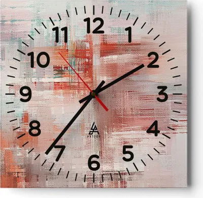 Produktbild von Wanduhr - Quadrat - Glasuhr - Verschwommen Abstraktion Modern - 30x30cm - Schleichendes Uhrwerk - Lautlos - zum Aufhängen bereit - Dekoration Modern - Wanddekoration aus Glas - C4AC30x30-4790
