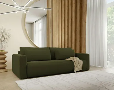 Immagine prodotto di Erbezzo - Divano Letto 2 Posti, 240x105 cm Verde, Contenitore