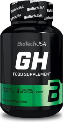 Obrázok produktu pre BioTech USA GH 120 kapsúl / Podpora rastového hormónu / Výživový doplnok s vysokým obsahom arginínu AKG, L-ornitínu a L-lyzínu obohatený o vitamín B6