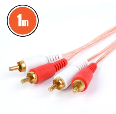 Immagine prodotto di Cavo audio RCA 1 m - 2x RCA a 2x RCA, 8 mm - Cavo per TV e dispositivi multimediali [20103]