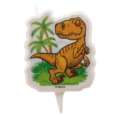 Produktbild von DINOSAURIER Dino T-Rex Geburtstagstorte Kerze 7,5 cm