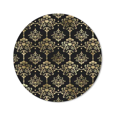 Obrázek produktu pro Podložka pod myš - Vzory - barokní - zlaté - černé - 20x20cm - Podložka pod myš