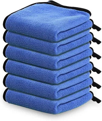 Produktbild von Mikrofasertücher Auto 6 Stück 400 GSM, saugstarke Poliertücher 60 × 40 cm, weiche lackschonende Trockentücher, fussellose Reinigungstücher
