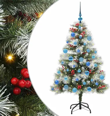 Image de vidaXL Arbre de Noël artificiel vert et blanc 150 cm