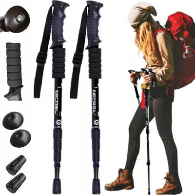 Obrázok produktu pre Nastaviteľné trekingové palice s tlmičom nárazov, vhodné na nordic walking, sada 2 kusov, dĺžka 130 cm