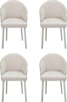 Immagine prodotto di Sedia da pranzo bianca, set di 4 sedie, design moderno, legno