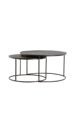 Produktbild von Light & Living - Couchtisch TALCA - Ø76x41cm - Braun - 2er-Set
