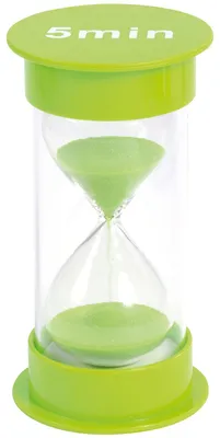 Immagine prodotto di EDUPLAY 120443 Clessidra 5 min, Ø 6,5 x 12 cm di altezza, verde