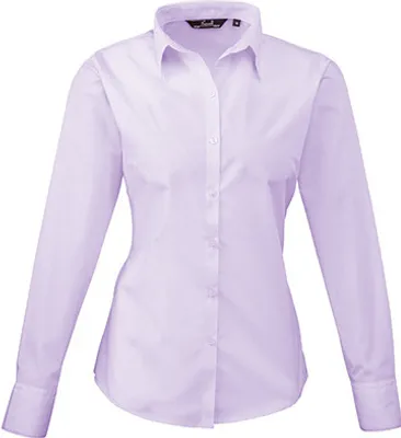 Produktbild von Premier Workwear Damen Popeline Bluse langarm PR300 lilac 40 (M/12)