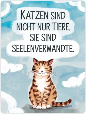 Produktbild von Katzen sind Seelenverwandte Metallschild XXL in 28x38 cm