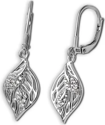 Image de blanc argenté SilberDream Boucles d'oreilles Femme 925 Boucles d'oreilles en argent SDO4442W