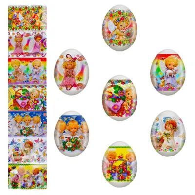 Produktbild von Ostereier Dekoration Schrumpffolie Ostern Zauberfolie Thermofolie Engel