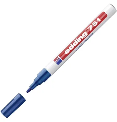 Zdjęcie produktu dla Edding – marker na bazie oleju 751, 1–2 mm, niebieski | 10 sztuk