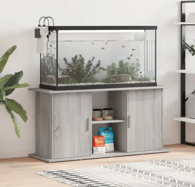 Produktbild von vidaXL Akvarijní stojan Grey Sonoma 121x41x58 cm odvozený výrobek ze dřeva