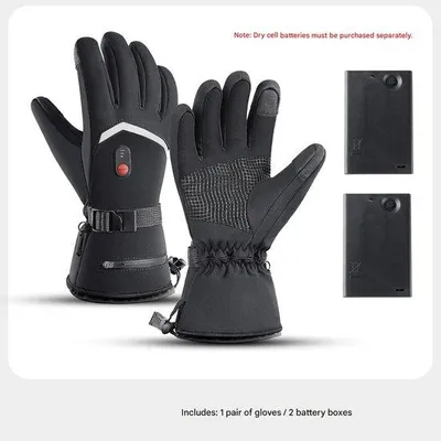 Produktbild von Elektrische Handschuhen für Skifahren, winterlich, 3+2 Batterieplätze, Touchscreen, kältebeständig, Fahrrad, warme Füße