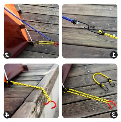 Produktbild von 6 Stück Bungee-Seile mit Karabinerhaken für Gepäckbefestigung