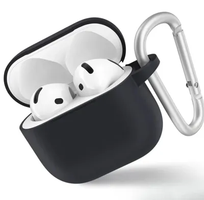 Produktbild von Blueo – Flüssigsilikon-Schutzhülle für AirPods 4 – schwarz
