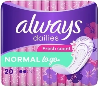 Obrázok produktu pre Always Dailies Singles to Go Fresh nohavičkové vložky 20 ks