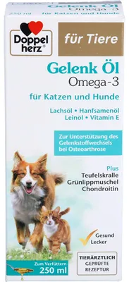 Productafbeelding van Doppelherz voor dieren, gewrichtsolie met omega-3 voor katten en honden, 250 ml, PZN 17305531