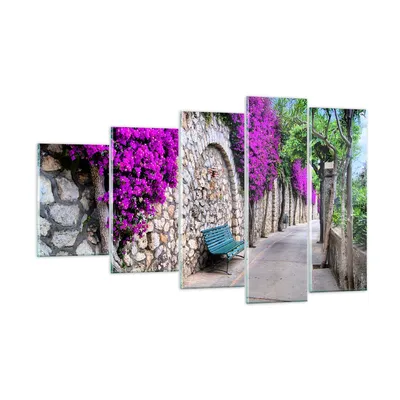 Produktbild von Bilder auf glas - Pflanzen Bank Straße Sommer - 100x60cm - Glasbilder - Wandbilder - Kunstdruck - zum Aufhängen bereit - Wanddekoration aus Glas - Glas Bilder - Wandbild auf Glas - GEG100x60-2790