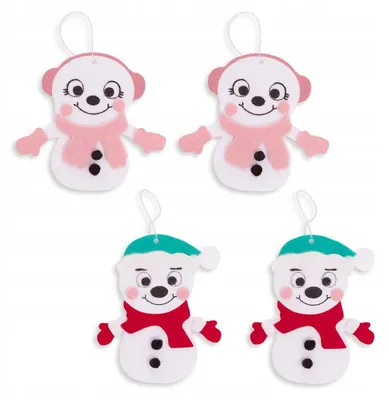 Produktbild von dpCraft Filzanhänger 4er Set Schneemann Weihnachten Bastelset