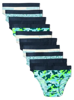Produktbild von A. Essentials Jungen Unterhosen aus Baumwoll-Jersey, 10er Pack, Camoflage/Dinosa