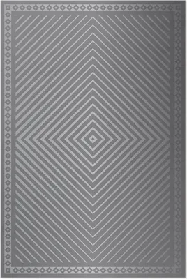 Produktbild von Geometrische Rautenmusterlinien – Vinylteppich – 60x90 cm – Indoor Teppich – Flur – Pflegeleicht – Modern
