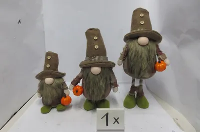 Image de Figurine Gilde, lutin, "Pumki", textile, marron, lot de 3, L. 15 cm, l. 26 cm, H. 35 cm 27711
