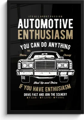 Produktbild von MuchoWow® MuchoWow® Gerahmtes Poster Mancave - Auto - Vintage - Schwarz 40x60 cm - Poster mit zchwarzem Bilderrahmen - Papierdruck - Wandbilder