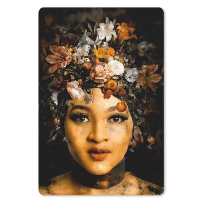 Produktbild von MuchoWow® Mauspad Mousepad Frauen - Blumen - Gold 40x60 cm - Mousepads - Maus Mat - Pad - Mausunterlage - Schreibtisch Accesoire