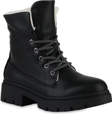 Produktbild von VAN HILL Damen Leicht Gefütterte Schnürstiefeletten Stiefeletten Schuhe 841473, Farbe: Schwarz, Größe: 38